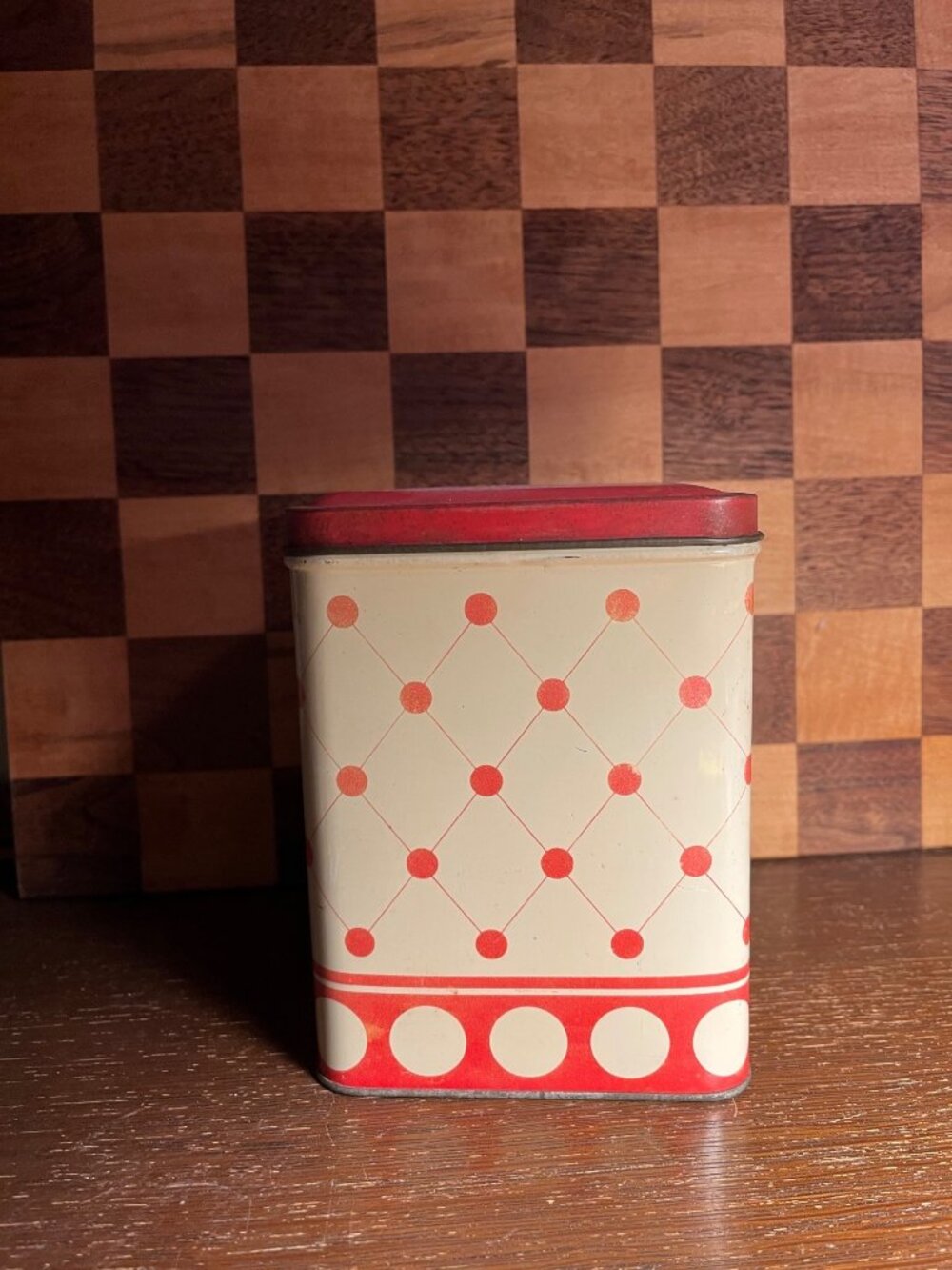 Whimsical Red Polka Dot Tin A1164